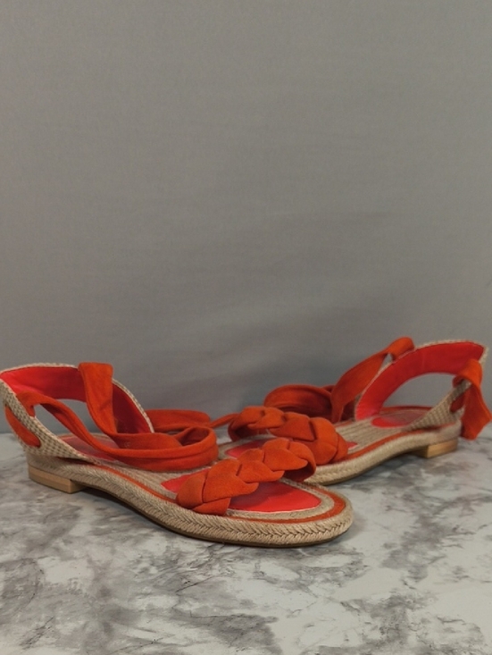Vince Camuto Shoes - Vince Camuto Women's Espadrille Orange Ankle Wrap Sandals, Size 7M